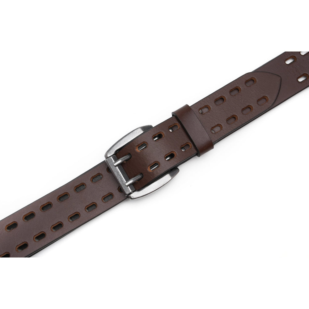 Mens Classic Genuine Leather Belt Jeans Solid Belts for Men 1.5inch Width