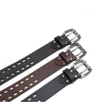 Mens Classic Genuine Leather Belt Jeans Solid Belts for Men 1.5inch Width