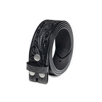 Vintage Embossed Leather Belt Strap – Interchangeable Buckle Belt Strap
