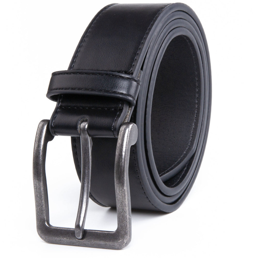 Men's Wide Leather Belt – Antique Silver Pin Buckle Casual Belt