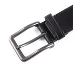 Men's Wide Leather Belt – Antique Silver Pin Buckle Casual Belt