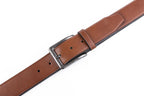Men's Wide Leather Belt – Antique Silver Pin Buckle Casual Belt