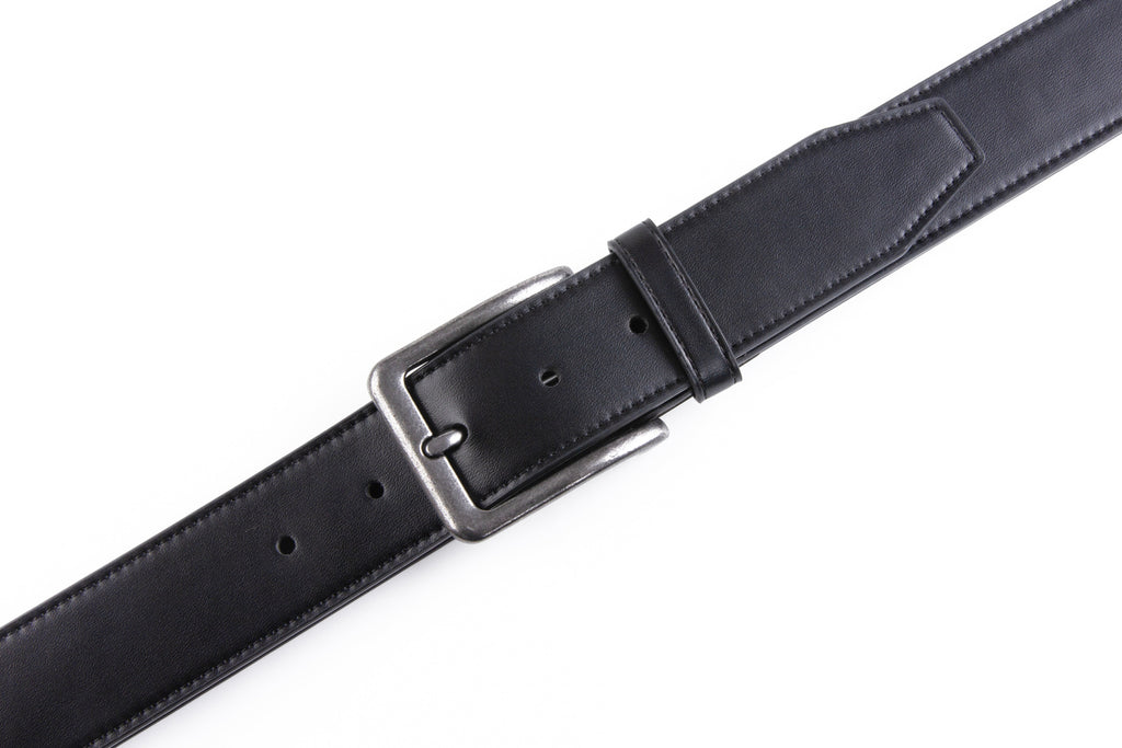 Men's Wide Leather Belt – Antique Silver Pin Buckle Casual Belt