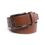 Men's Wide Leather Belt – Antique Silver Pin Buckle Casual Belt
