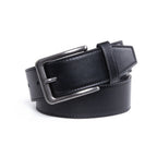 Men's Wide Leather Belt – Antique Silver Pin Buckle Casual Belt
